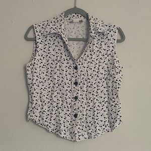 Dressbarn Black and White Geometric Blouse